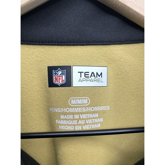 New Orleans Saints Pullover 1/4 Zip Unisex MEDIUM Black Gold Long Sleeve NFL - Picture 2 of 8